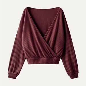 OGL Burgundy Wrap Blouse